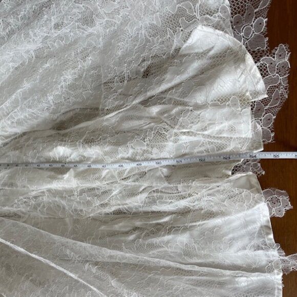 VINTAGE HANDMADE 1959 Princess Empire Waist Satin Lace Wedding Dress Small - Picture 17 of 17